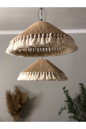 MNZ-Natural Bohemian Chandelier، Rusty Chandelier، Jute Chandelier، Tassel Chandelier، Retro Chandelier nrgn2101 - mammoly