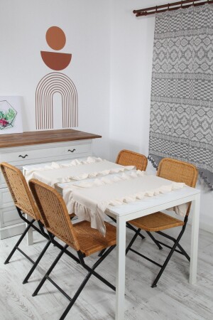 MNZ-Natural Frilly Runner Vintage 2 كومبيوترات 40x80 سم - Cotton Maison