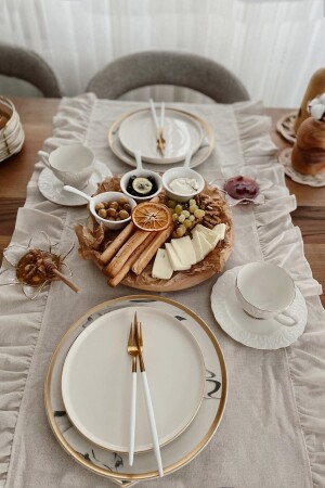 MNZ-Natural Frilly Runner Vintage 50 × 130 سم - Cotton Maison