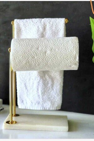 MNZ-Natural Marble Decorative Bathroom Towel Holder Gold 2022-04 - bemdesign