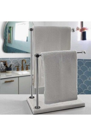 MNZ-Natural Marble Decorative Towel Holder حمام منظمة الفضة TYC00728651327 - bemdesign
