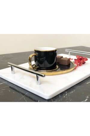 MNZ-Natural Marble Tray Silver Slim Handle 20x30cm SLM2030GMS - Modestmar