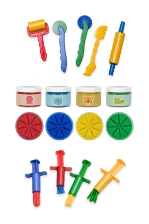 MNZ-Natural Play Dough Shaper و Injector Press Set bon-sekil-pres - Bonnie Play Dough