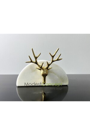 MNZ-Natural White Marble Napkin Holder ذهب النحاس نمط العشيرات نصف دائرة حامل النقود CPTKGY - Modestmar