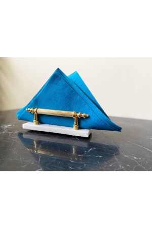 MNZ-Natural White Marble Napkin Holder Gold CPTSK (منزعة من السمبور البيضاء الطبيعية) - Modestmar