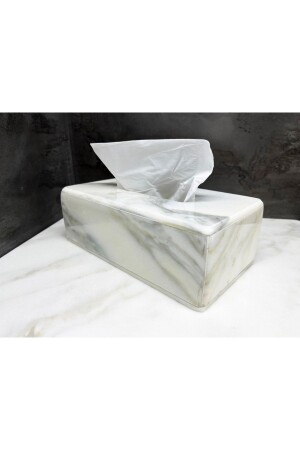 MNZ-Natural White Marble Napkin Holder - صندوق الأنسجة - صندوق النقود - Modestmarluxury