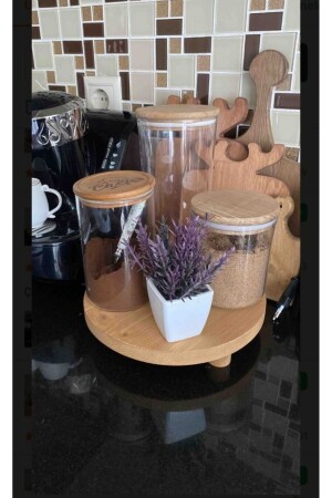 MNZ-Natural Wood Decorative Mini Footed Tableware عرض موقف فقط خاصة للخشب MS017772 - Tinex