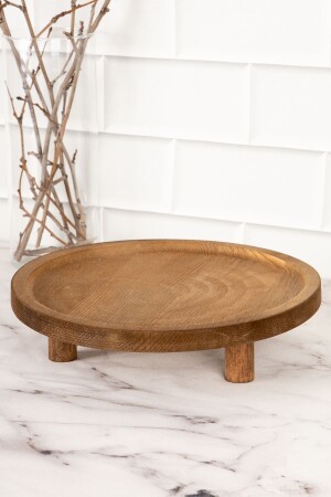 MNZ-Natural Wood Footed Presentation Board Stand عرض متعدد الأغراض خدمة الصحنات العشوائية خدمة حامل - Dns Home