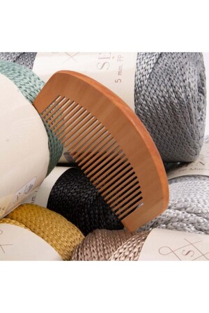 MNZ-Natural Wooden Baby and Child Comb - مخطط ماكروم - Makromecity