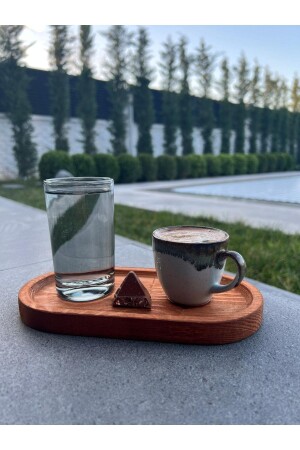 MNZ-Natural Wooden Stand Stand، عرض، وعاء الزيت، وعاء الصابون، وجبات خفيفة، وعاء الخدمة - Büyülü Home