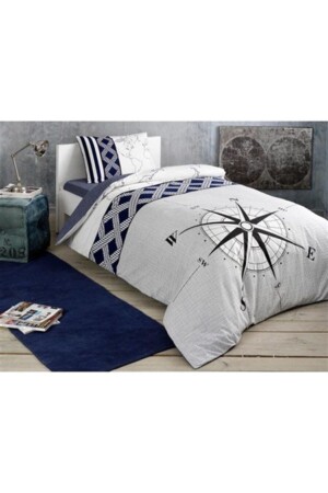 MNZ-Navi Navy Blue واحد غطاء غطاء الملفوفة مجموعة ملصقة سرير 60203491 - Taç