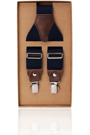 MNZ-Navy اللون الأزرق الجلد المتصل بنطال الرجال شنجر بان46 KRVT8690002227100 - Kravatkolik