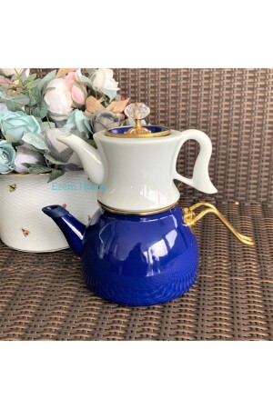 MNZ-Navy Blue Enamel بورسلاين كوب شاي EZM396 - Ezem