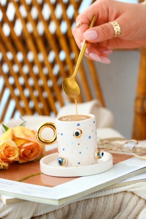 MNZ-Nazar Boncuk كوب القهوة التركي Akl23dhk - SİNEM YAMAN HOME