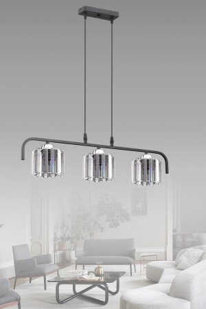 MNZ-Nehir 3-piece عصرية كريستالين صف معلق مصباح شمعة NEHİR LINE - ESSLİGHT