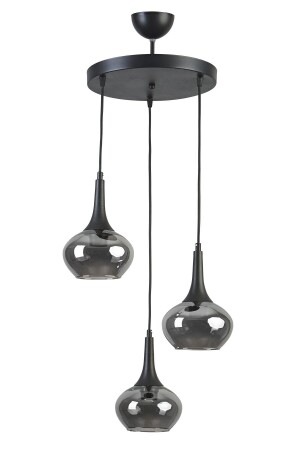 MNZ-Nero تصميم عصري كافي مطبخ غرفة المعيشة اللون الأسود الزجاج المدخن 3 قطع شمعة NRO1 - Modavize