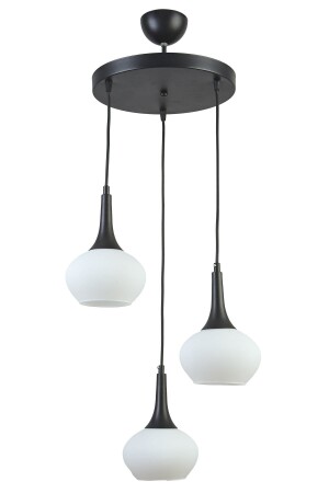 MNZ-Nero تصميم حديث كافي مطبخ غرفة المعيشة الأسود لون أبيض الزجاج 3 قطع شمعة NRO1 - Modavize