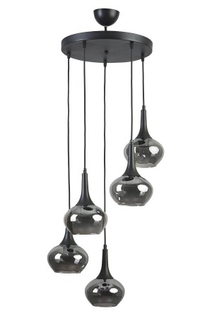 MNZ-Nero تصميم عصري مقهى-المطبخ-غرفة المعيشة-غرفة النوم اللون الأسود الزجاج المدخن 5-قطع الشنابل NRO5 - Modavize