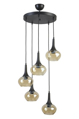 MNZ-Nero تصميم عصري مطعم مطبخ غرفة المعيشة اللون الأسود عسل زجاجي الشمعة من 5 NRO5 - Modavize