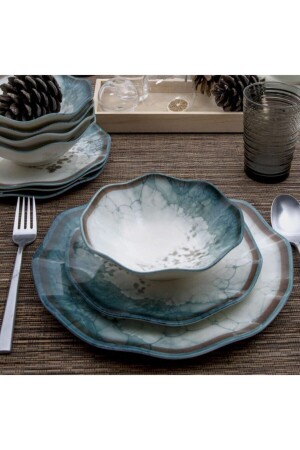 (MNZ-Nesrin) عشاء العظام 24 قطعة لـ 6 أشخاص - 1341 GBSNES24Y4R1341 - Güral Porselen