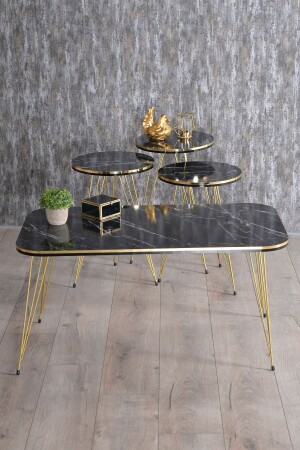 MNZ-Nesting Coffee Table و Coffee Table Kr Set سلك مزدوج الذهب المزدوج FMA2027 - GOLDFALEZ