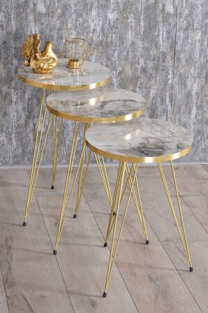 MNZ-Nesting Coffee Table Gold Efes Tel FMA2601 - GOLDFALEZ