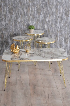 MNZ-Nesting Coffee Table و Table Coffee Kr Set Gold Efes Tel FMA2008 - GOLDFALEZ