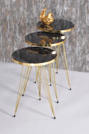 طاولة من طراز MNZ-Nesting Table Gold Bendir Wire FMA2601 - GOLDFALEZ