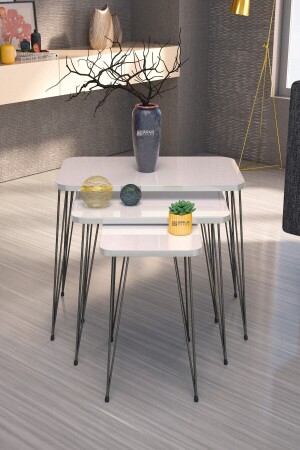 طاولة MNZ-Nesting Table Kr الأسلاك البيضاء FMA1970 - GOLDFALEZ