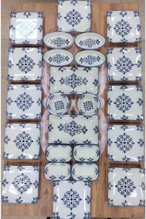 طقم إفطار من طراز MNZ-Nettle 24 قطعة لـ 12 شخص - Yiğit Seramik Züccaciye