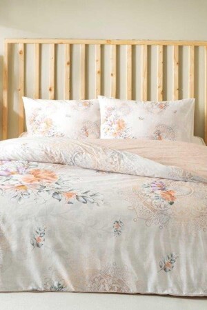 MNZ-Nev Flowerland Duvet Cover Set سمك السلمون مزدوج EVTNVTÖZDL00655 - Özdilek