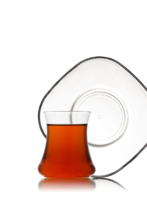 MNZ-Nev Lal Tea Set Glass 12 قطعة 6 كوبات الشاي - 6 صوصات الشاي lal007 - Lav