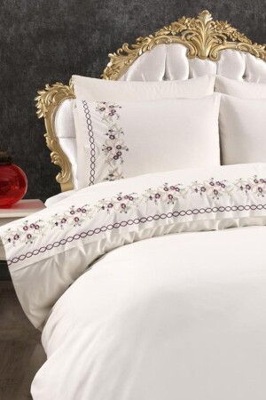 MNZ-Nevruz طواف 100% القطن 6 قطع غطاء القماش المجموعة الكريم CD442499 - Çeyiz Diyarı