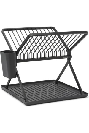 MNZ-New Foldable Dish Rack (مرفق الأطباق القابل للطي) أسود الأبيض (Evrekala) الجديد 139406 - Genel Markalar