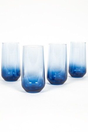 MNZ-New Iconic 4-piece Soft Drink Glass Set Blue 470 Cc NIC0151004 - Rakle