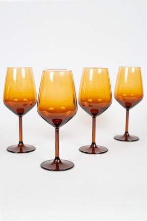 MNZ-New Iconic 4-piece Water Glass Set Amber 490 Cc NIC0650704 - Rakle
