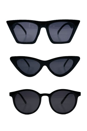 MNZ-New Season زجاج ملون Unisex 3 قطع نظارات شمسية مجموعة - Glimmergroove