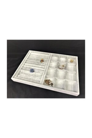 MNZ-New Suede Gray Hot Dog-compartment صندوق المجوهرات 548266065 - Aydın Decor