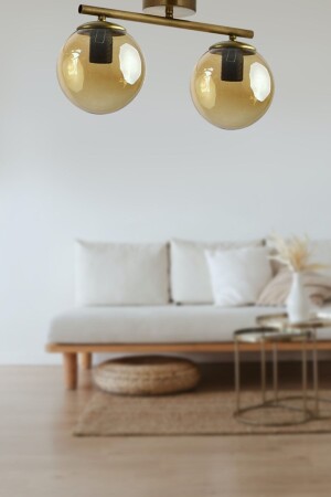 MNZ-Nika عصرية القديمة بال الزجاج غرفة المعيشة الحديثة - المطبخ - غرفة النوم 2 قطعة شمعة LN88900018841 - Fer Avize