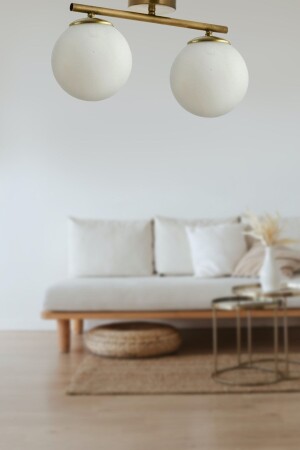 MNZ-Nika عصرية القديمة الزجاج الأبيض الزجاج المعاصر غرفة المعيشة - المطبخ - غرفة النوم 2 قطعة شمعة LN88900018841 - Fer Avize