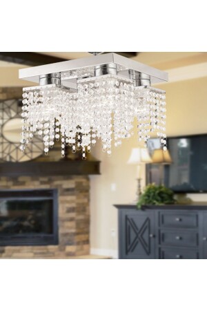 MNZ-Nikola 4-piece Chrome Crystal Stone تصميم حديث غرفة المعيشة الكريستالية شمعة 3562-04-CH - Apliqa