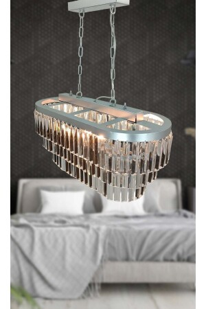 MNZ-Nilsa Slver 70x30 سم كريستال زجاج حجر فخمة الشمعة فوق طاولة الطعام NLS75 - MATMAZEL AKSESUAR