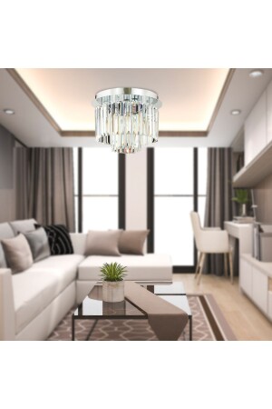 MNZ-Nilüfer 2 Tier Small Chrome Plated Nest. تصميم عصري شمعة غرفة المعيشة بالبرصنة والحجر 7000-1140-11-80 - Apliqa