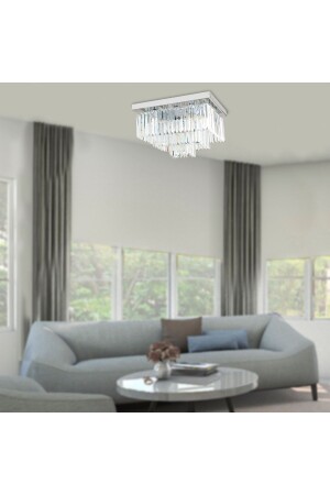 MNZ-Nilufer كريستال كروم مزق ثلاثي مربع كريستال حجر التصميم الحديث كريستال غرفة المعيشة شمعة 7000-1140-11-30 - Apliqa