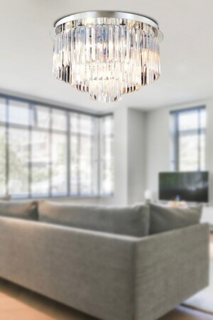 MNZ-Nilüfer Round Chrome Crystal ، صيغة الحجر الحديثة الصورة الكريستالية غرفة المعيشة الشنابل 7000-1140-10-50 - Apliqa