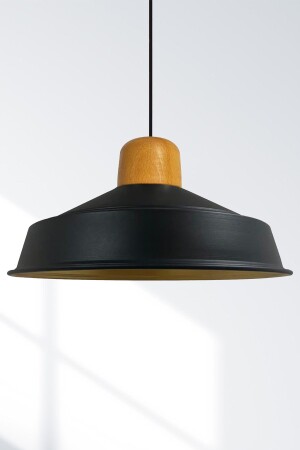MNZ-Noble Black Single Chandelier خشبية الرأس الراجعية مصباح العلق مطعم صالة الإضاءة BMY2013GA - Bamyum
