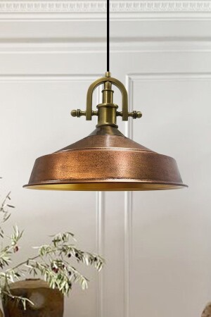 MNZ-Noble Copper Single Chandelier جديد القديم الرأس الراجعية مصباح العلق المطعم صالة غرفة المعيشة الإضاءة BMM2013XXGE - Bamyum