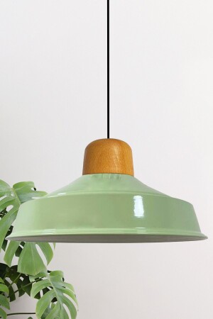 MNZ-Noble Mint واحد شمعة الخشب الرأس الراجعية مصباح العلق مطعم غرفة المعيشة الإضاءة - Bamyum