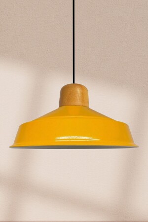 MNZ-Noble Yellow Single Chandelier خشبية الرأس الراجعية مصباح العلق المطعم صالة إضاءة غرفة المعيشة BMY2013GA - Bamyum