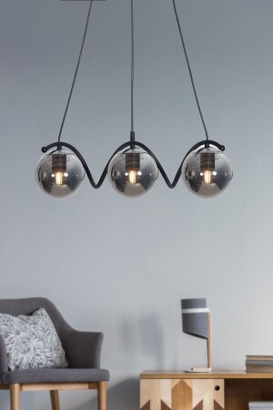 MNZ-Nora 3 قطع جسد معدني من الكروم الأسود ، زجاج مدخن تصميم فاخر الشنابل LZRNAVZ62 - Luzarana